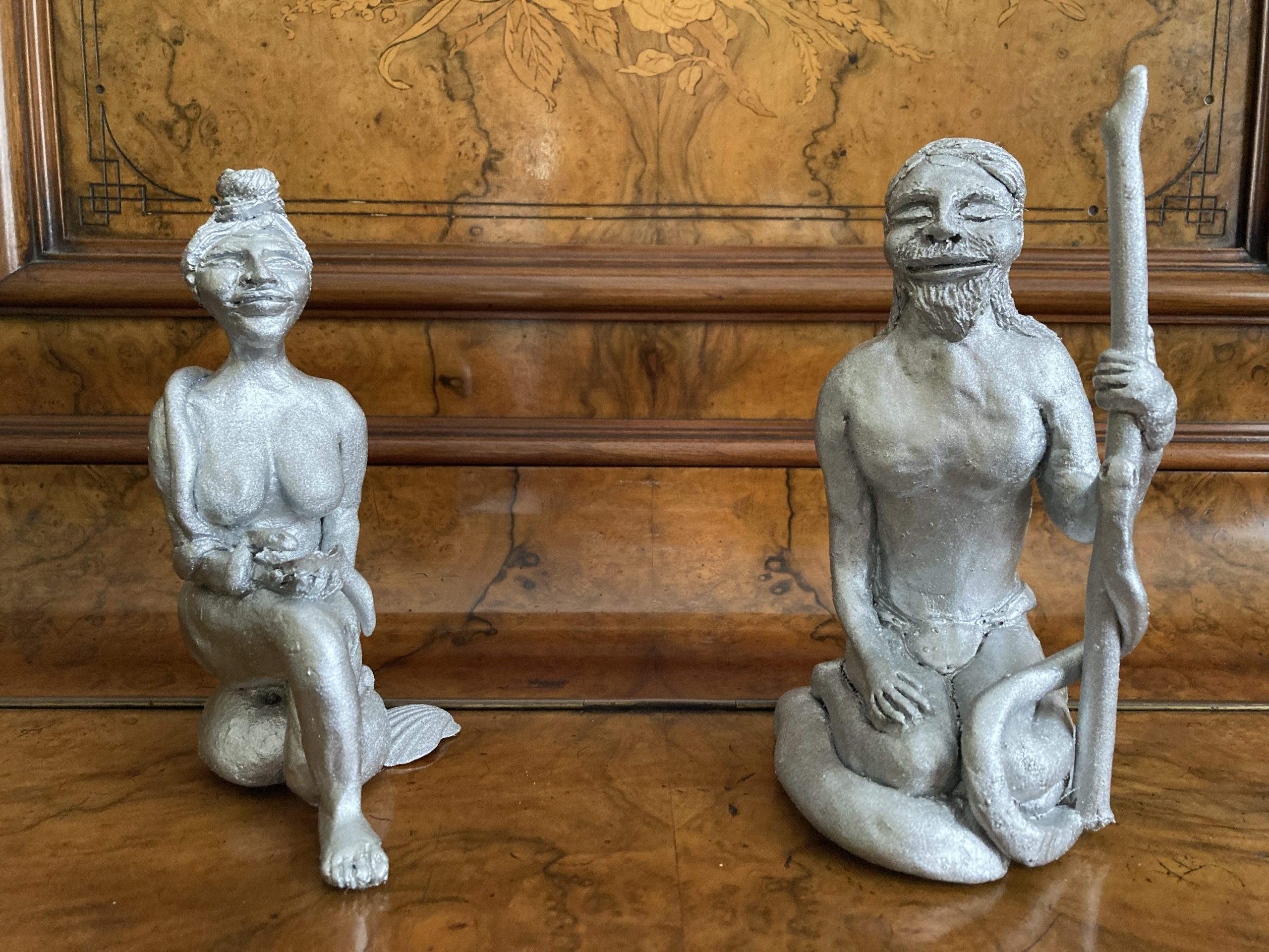 Alauna and Aluanus Sculptures by Jade Melany