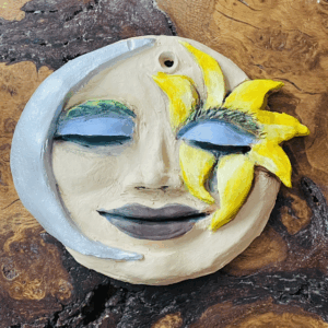 Sunflower and Moon Face Goddess by Jade Melany